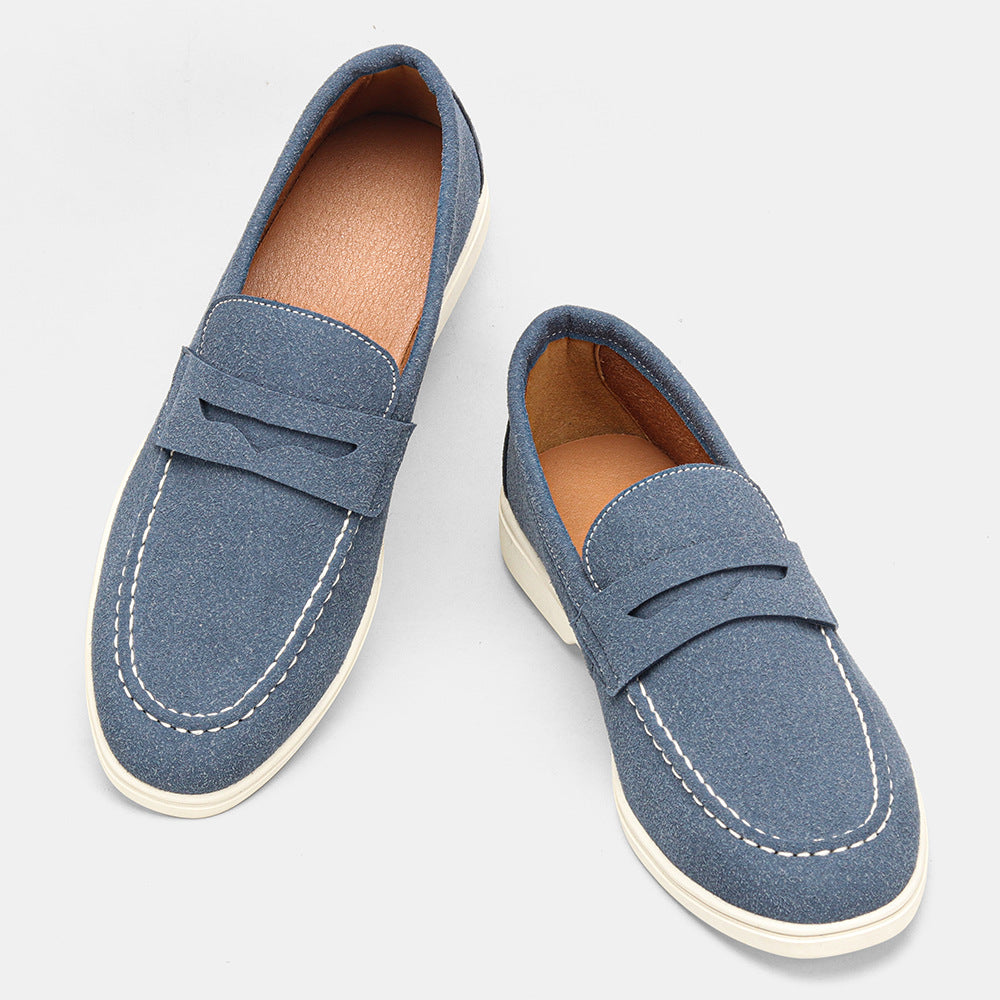 Topstitched Cream-Sole Loafers