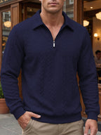Textured Quarter-Zip Sweater