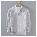 Cotton Cable-Knit Half-Zip Sweater