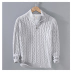Cotton Cable-Knit Half-Zip Sweater