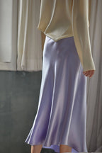 Satin Midi Slip Skirt — detail