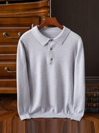 Button-Collar Polo Sweater
