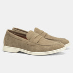 Topstitched Cream-Sole Loafers