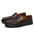 Plain-Vamp Leather Loafers