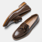 Burnished Tassel Loafers — detail