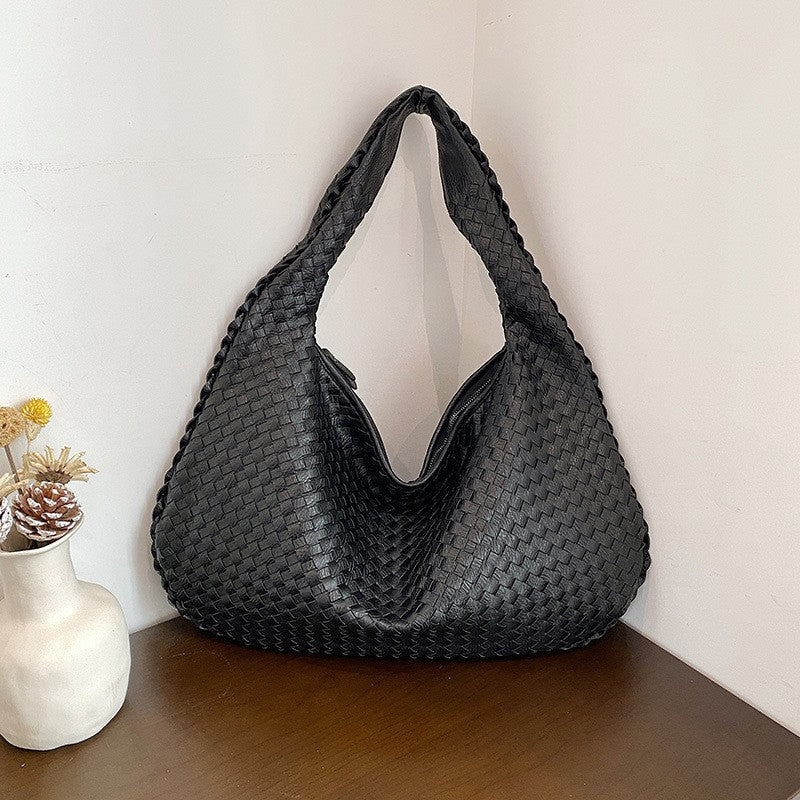Woven Crescent Hobo Bag