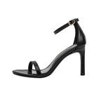 Ankle-Strap Stiletto Sandals in Black / 3.9 in Heel — still life