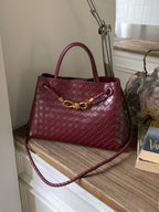 Woven Knot Top-Handle Bag