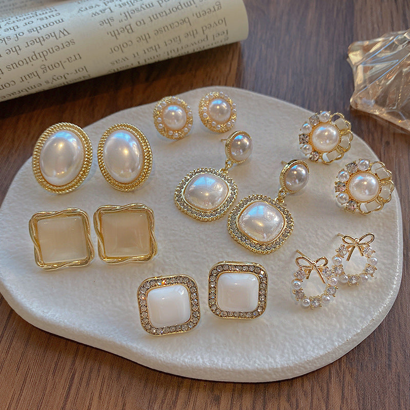 Faux-Pearl Accent Earrings