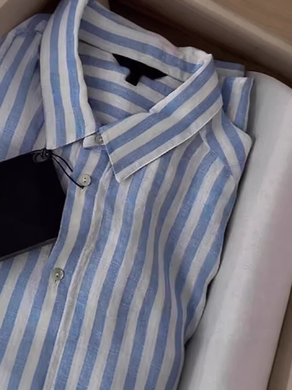 Blue Striped Linen Shirt