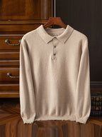 Button-Collar Polo Sweater
