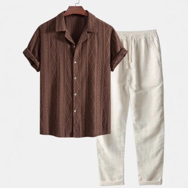 Diamond Knit Shirt Set