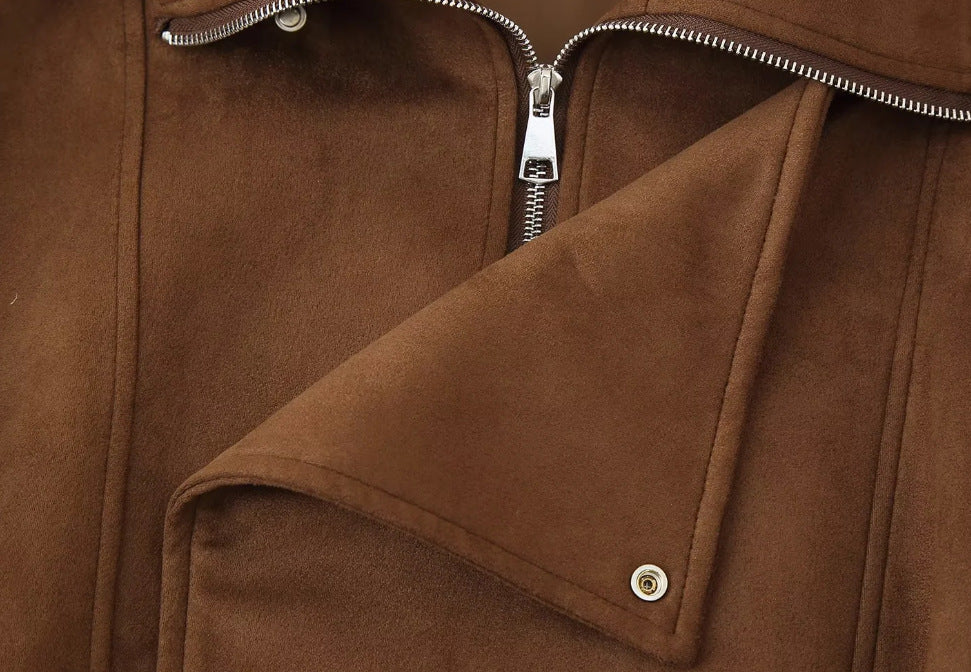 Storm-Collar Bomber Jacket — detail