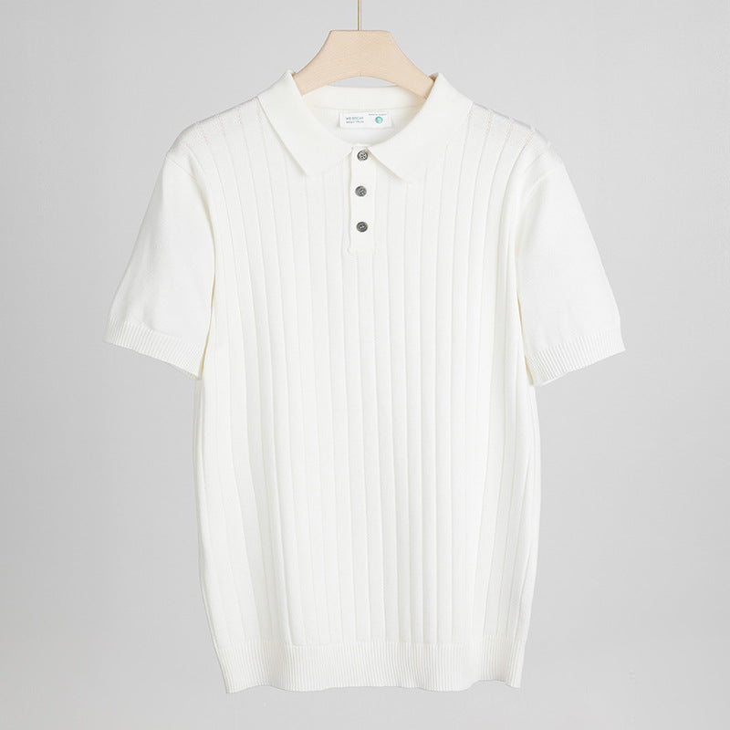 Ribbed Knit Polo