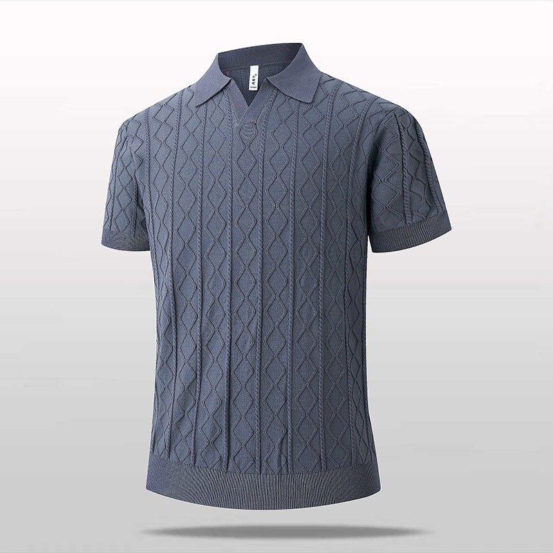 Diamond-Knit Polo