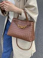 Woven Knot Top-Handle Bag
