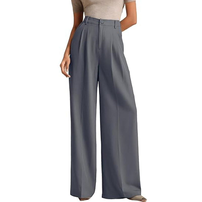 Pleated Wide-Leg Trousers