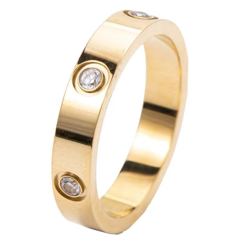 Crystal-Set Steel Ring