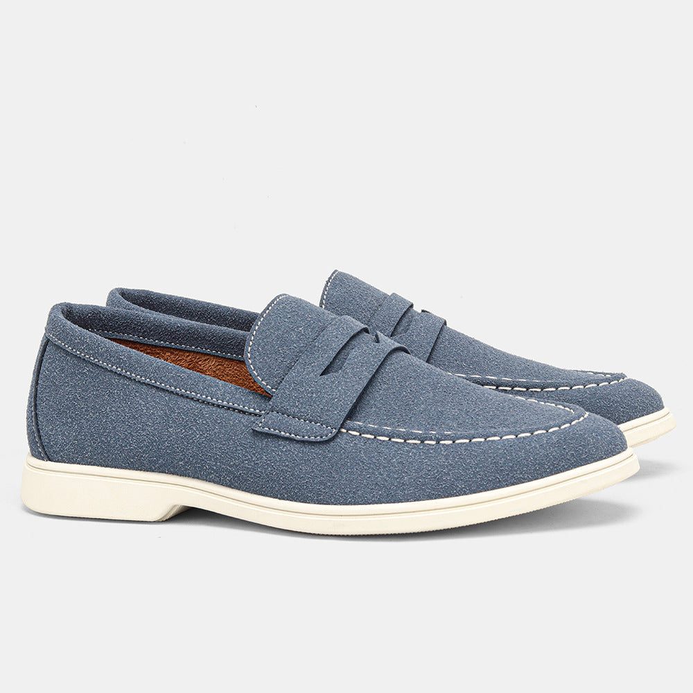 Topstitched Cream-Sole Loafers