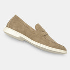 Topstitched Cream-Sole Loafers — detail