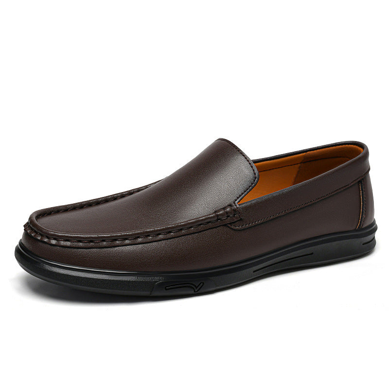 Plain-Vamp Leather Loafers