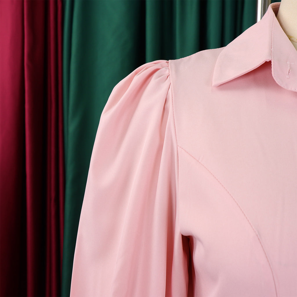 Puff-Sleeve Shirt Dress — detail