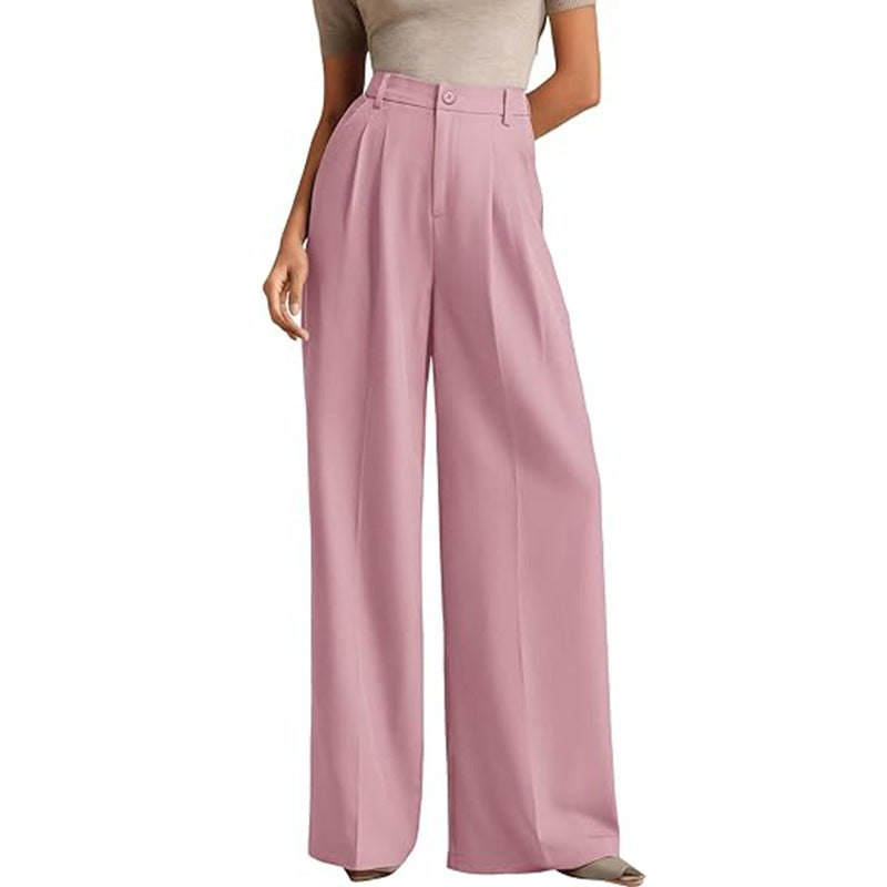 Pleated Wide-Leg Trousers