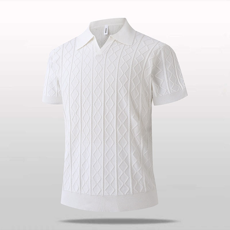 Diamond-Knit Polo