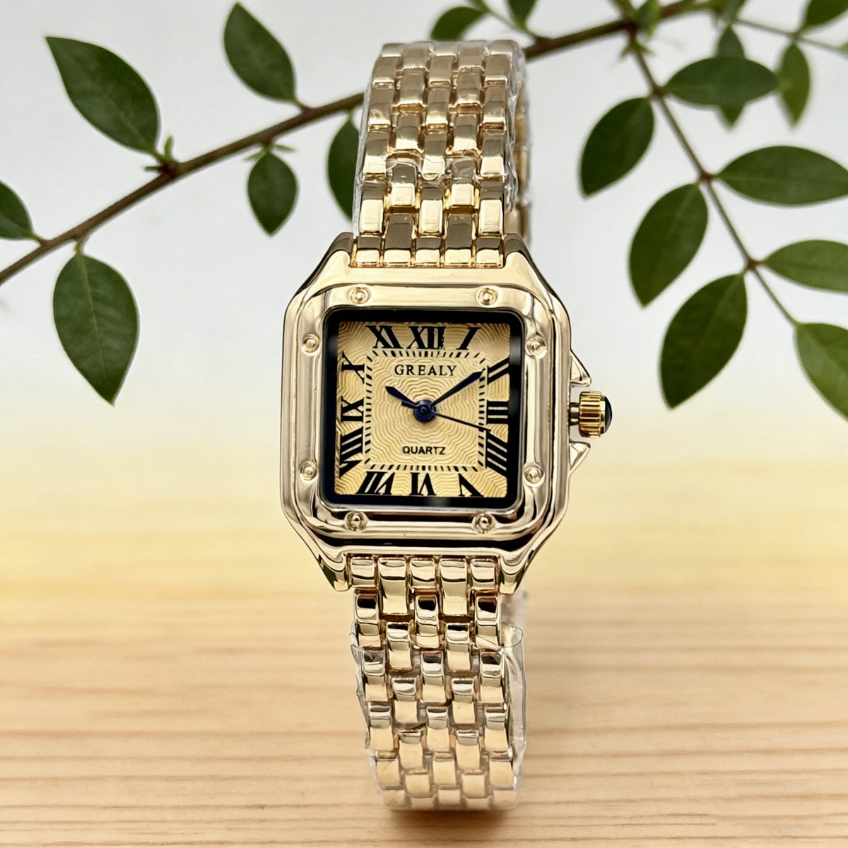 Square Roman Dial Watch — detail