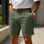 Pleated Turn-Up Shorts