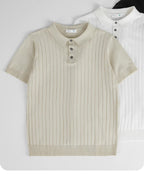Ribbed Knit Polo — detail