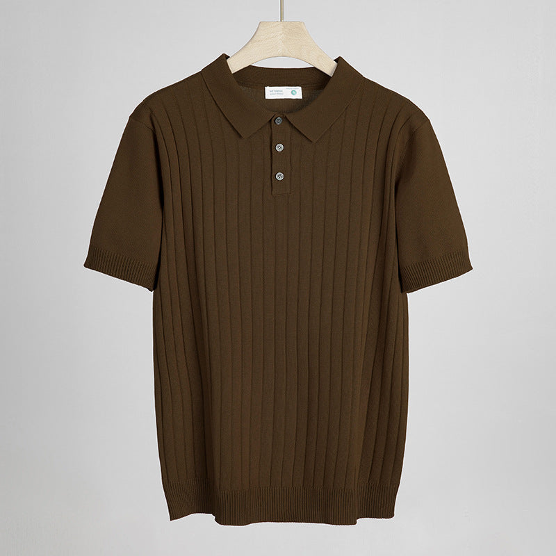 Ribbed Knit Polo