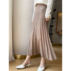 Pure Wool Pleated Midi Skirt