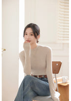 Fine-Rib Layering Sweater — on model