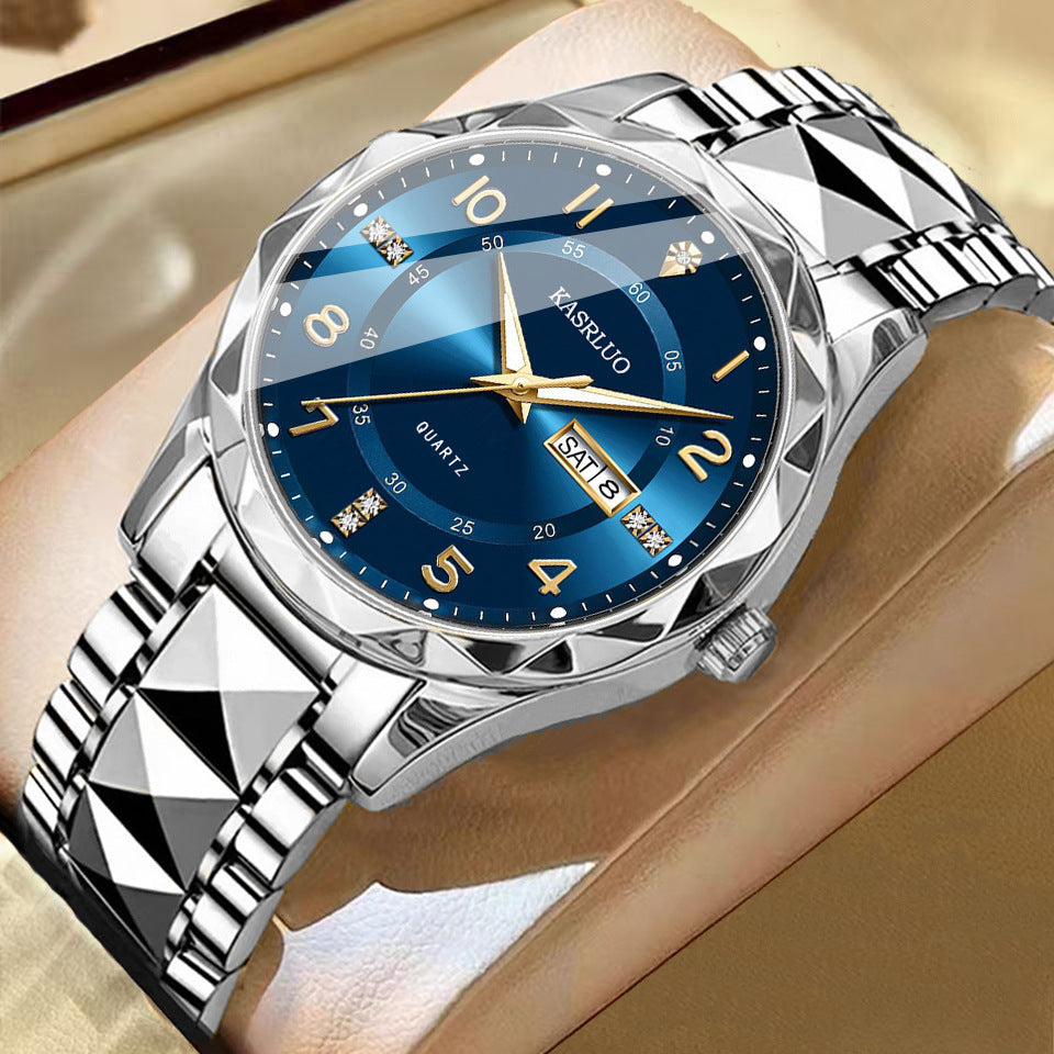 Faceted Bezel Day-Date Watch