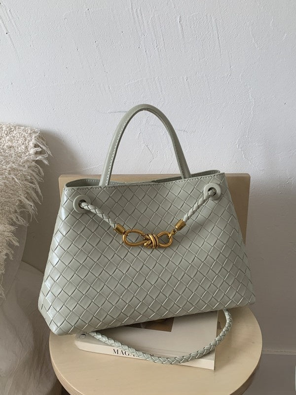 Woven Knot Top-Handle Bag