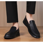 Plain-Vamp Leather Loafers — detail