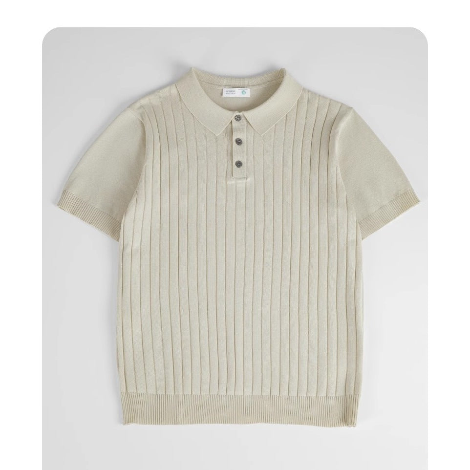 Ribbed Knit Polo