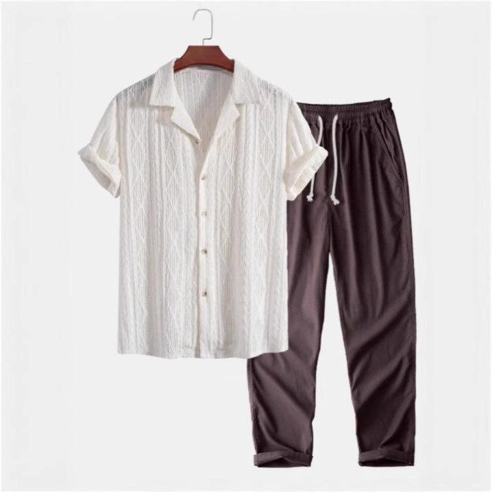 Diamond Knit Shirt Set