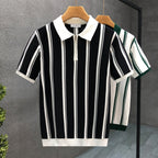 Zip Stripe Polo