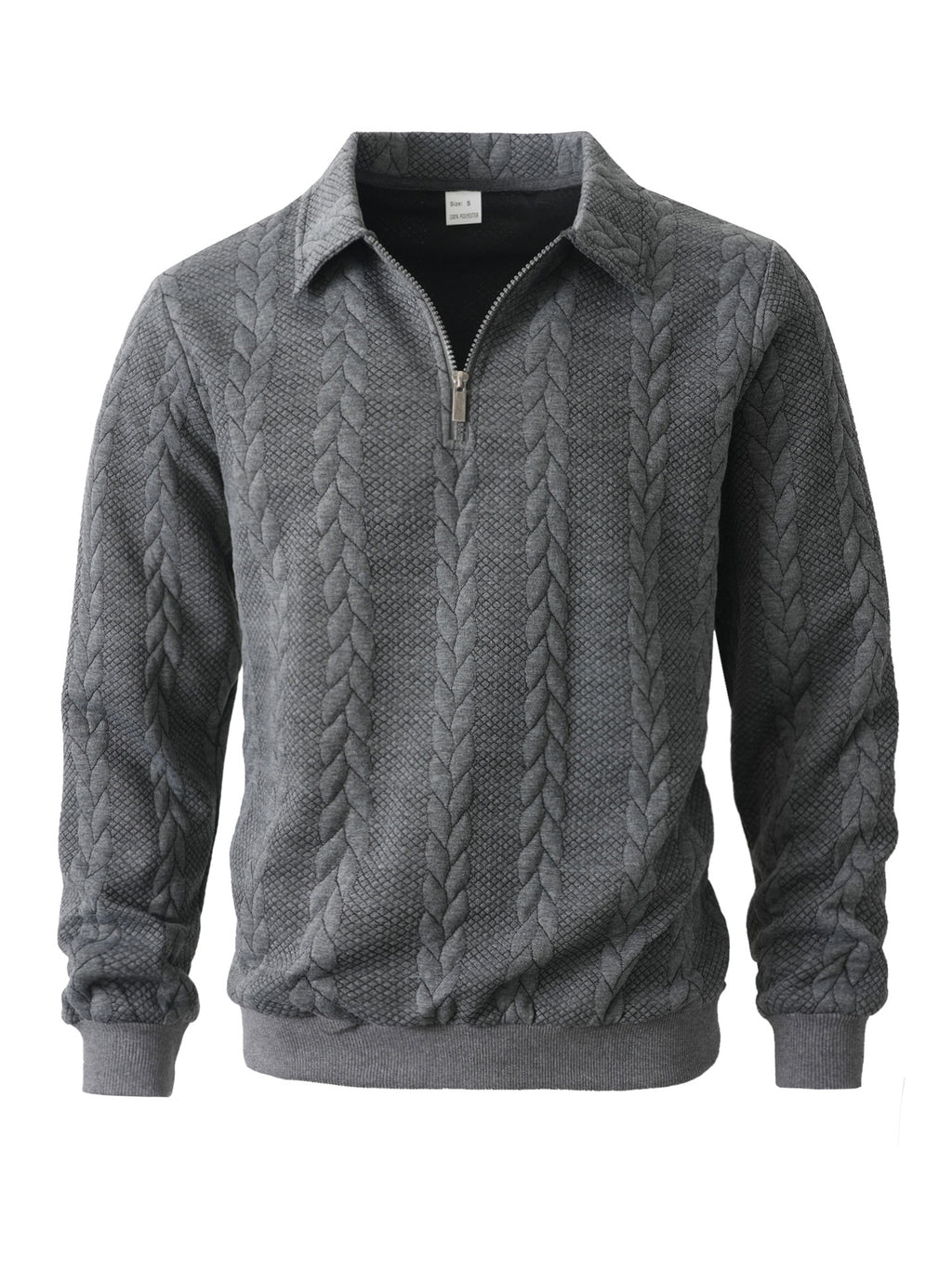 Textured Quarter-Zip Sweater — detail