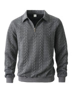 Textured Quarter-Zip Sweater — detail