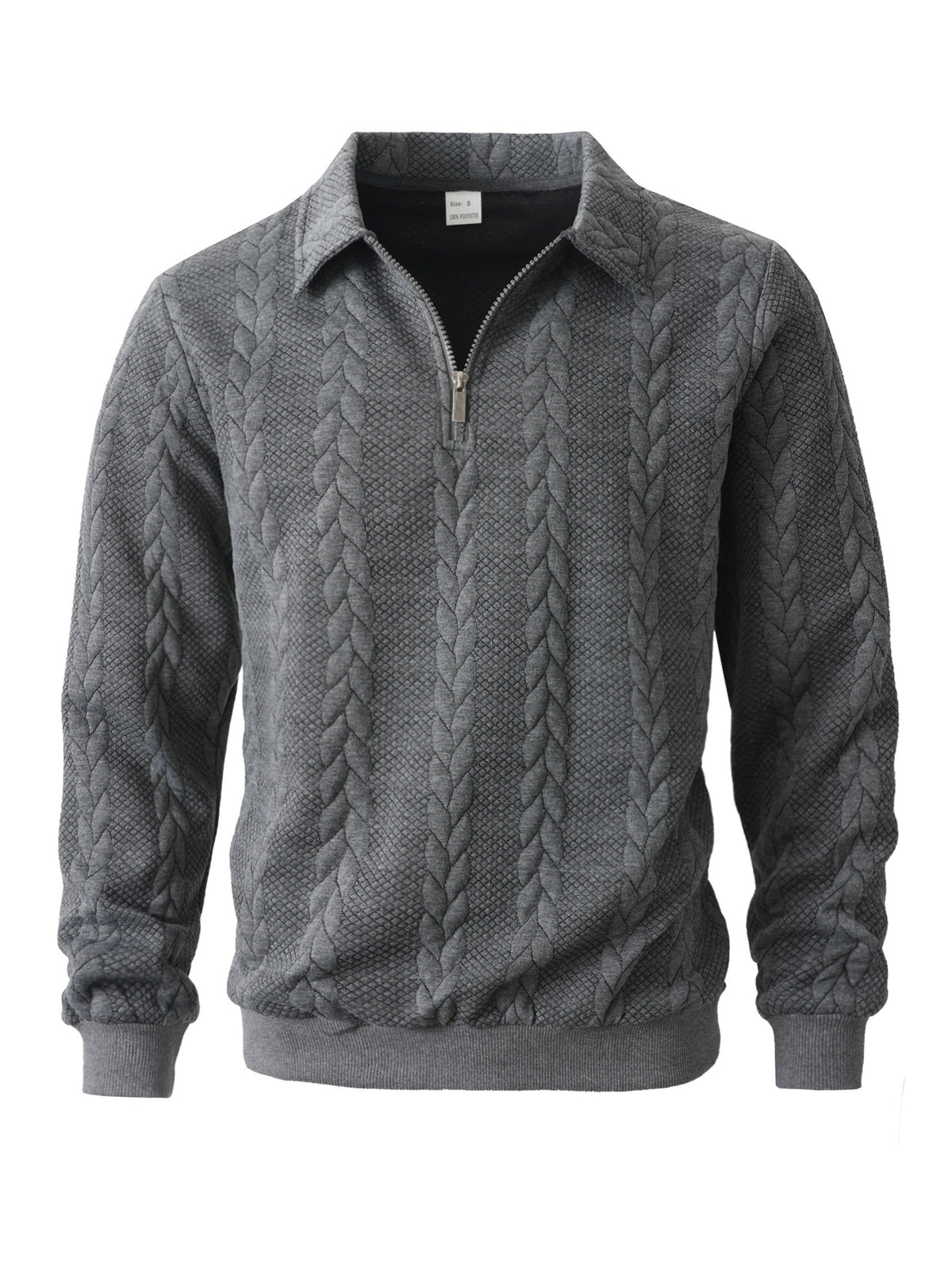 Textured Quarter-Zip Sweater — detail