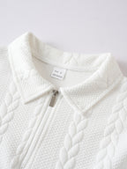 Textured Quarter-Zip Sweater — detail