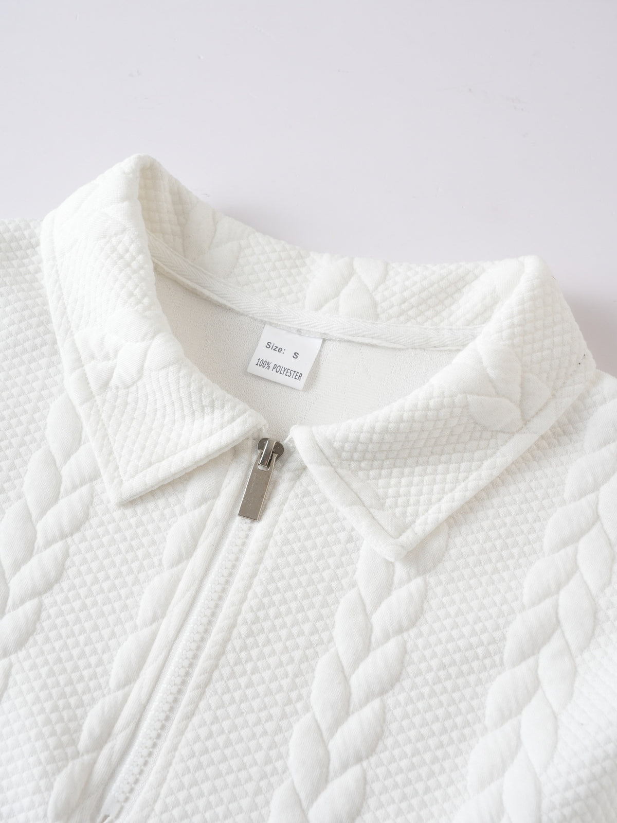 Textured Quarter-Zip Sweater — detail