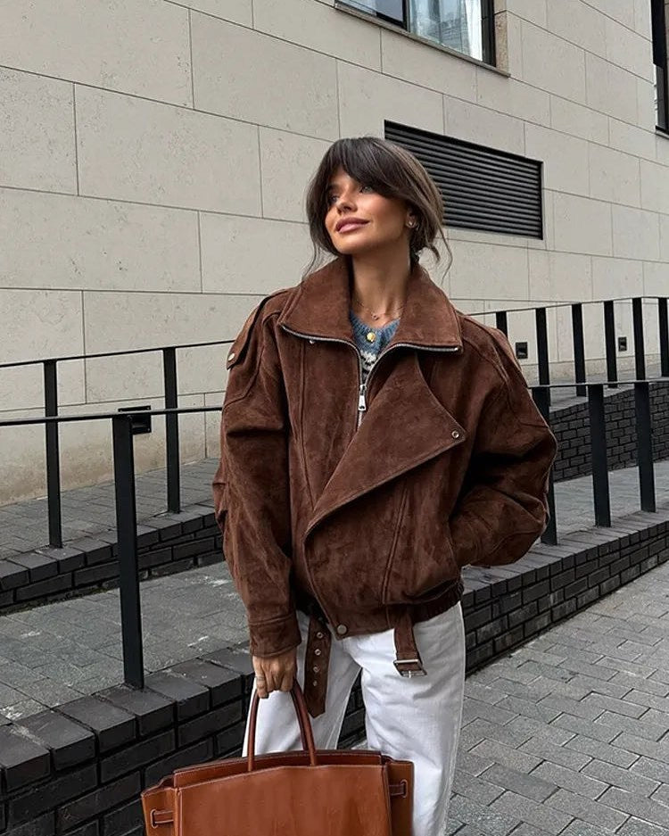 Storm-Collar Bomber Jacket — detail