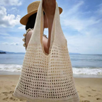 Openwork Knit Beach Tote