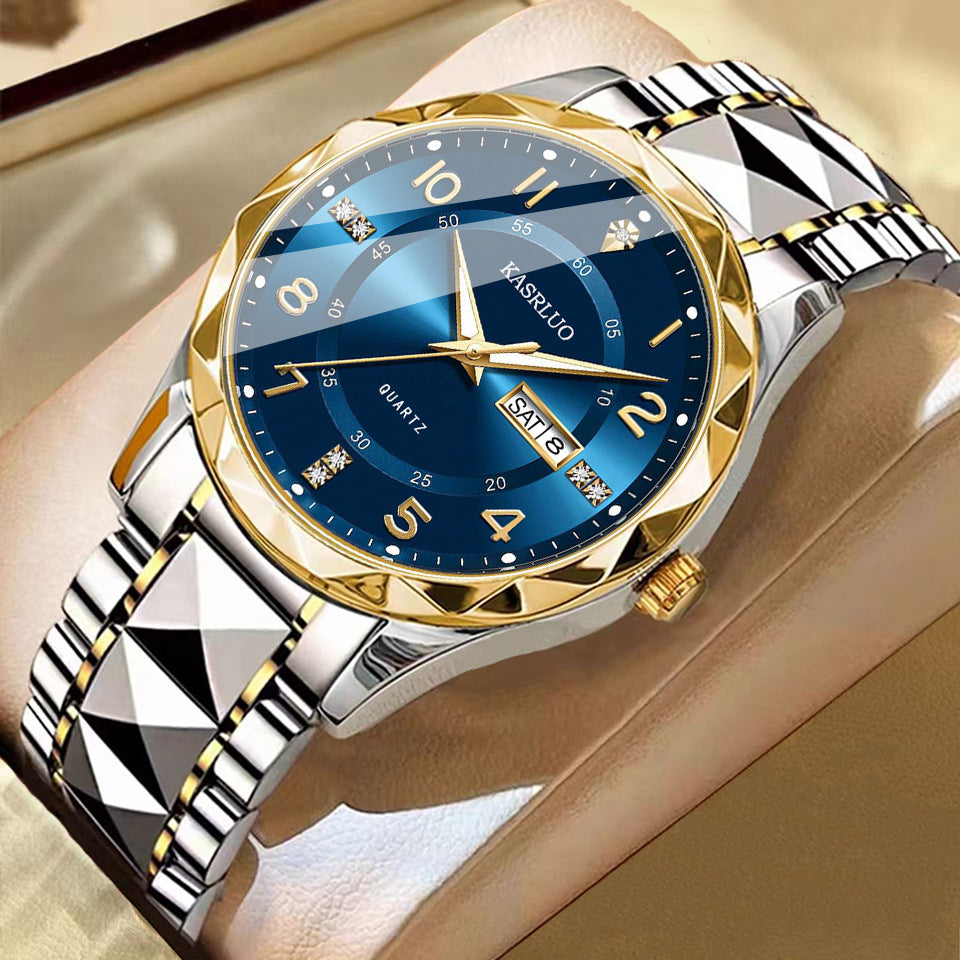 Faceted Bezel Day-Date Watch