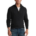 Cotton Cable-Knit Half-Zip Sweater