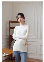 Fine-Rib Layering Sweater — on model